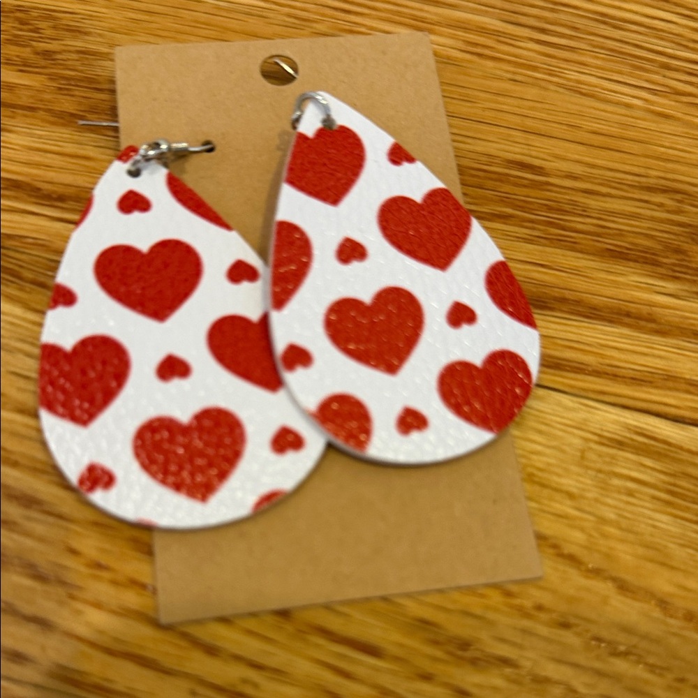 Red Heart Teardrop Earrings